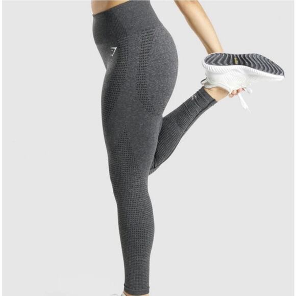 Gymshark Vital Seamless Leggings Sz XS Charcoal Gray High Waist Activewear‎ - Picture 1 of 12